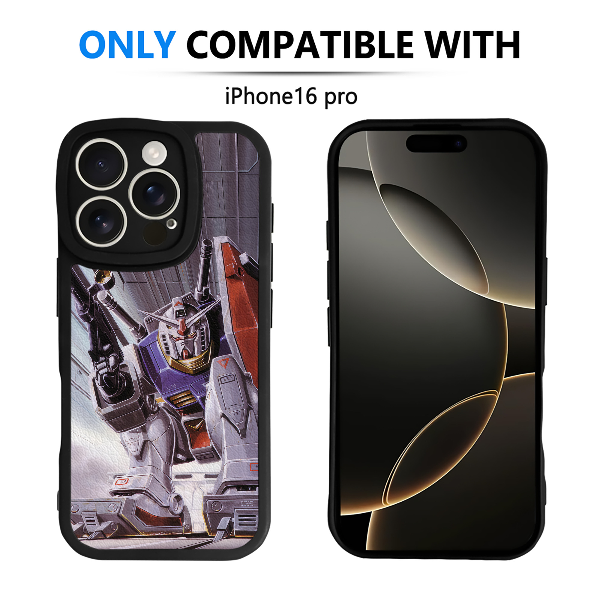 （画像用） 機動戦士ガンダム Mobile Suit Gundam 【iPhone 16シリーズ対応】シリコンスマホケース（レザー調） 材質：シリコン